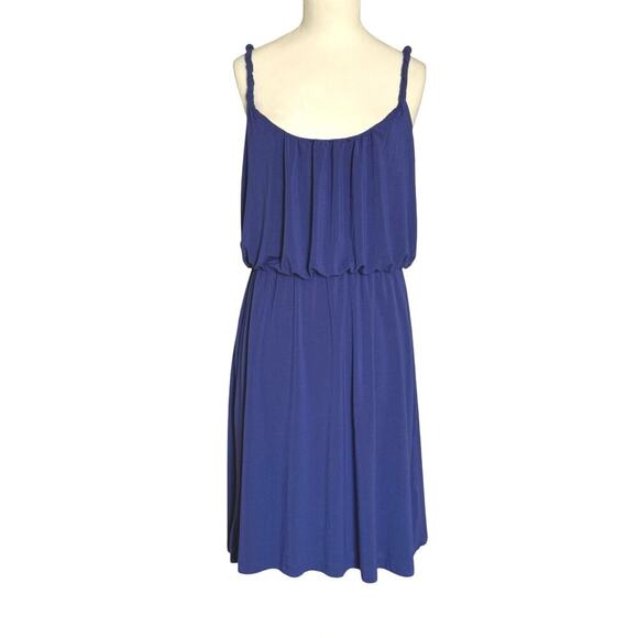 ANN TAYLOR LOFT Purple Twist Strappy Rayon Knit Pullover Dress M - Picture 1 of 7